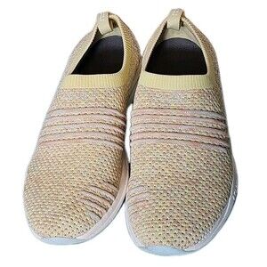 KURU Stride Slip On Mesh Knit Yellow Comfort Walking Women's Shoes Size 7.5